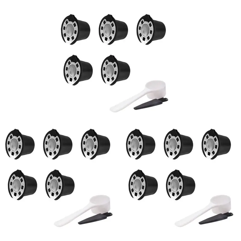 

ABMS-15 шт. кофейных фильтров для Nespresso, многоразовые капсулы из нержавеющей стали, капсулы-дрипперы, корзинки для кофе, Cafeteira