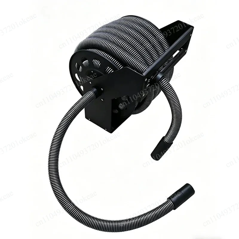 Vacuum Hose Reel with 30ft 10 meters Extension Retractable Hose, 1-1/4'' Wall Mount Vacuum Replaceable Hose Suitable