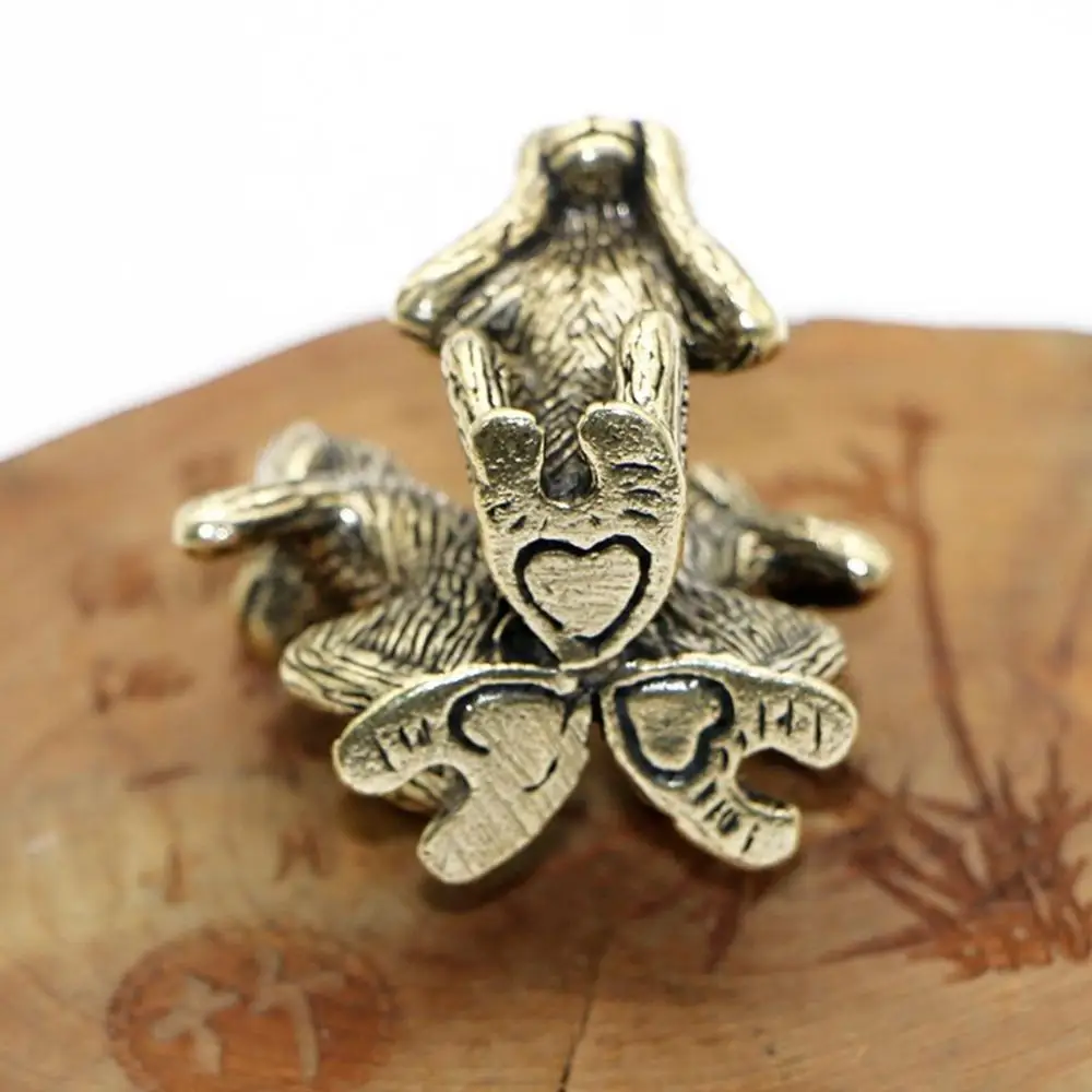 لا سماع، لا يتحدث، لا انظر 1 قطعة الحرف العتيقة الصلبة النحاس ديكور المنزل تمثال القرد الحكيم القرد التماثيل سيارة الحلي