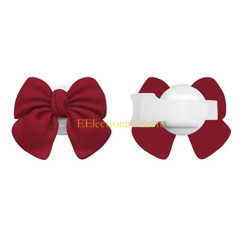 B03C Earphone Bows Decoration with Fabric Sticker Fastening Bows Clip For Headphone