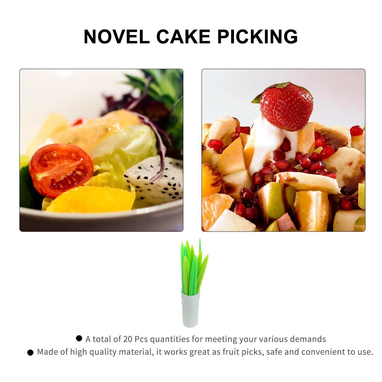 

20 Pcs Fruit Picks Creative Stick Adorable Decoration Cake Food Home Plastic Leaf Kitchen Fork Stylish Party Festival