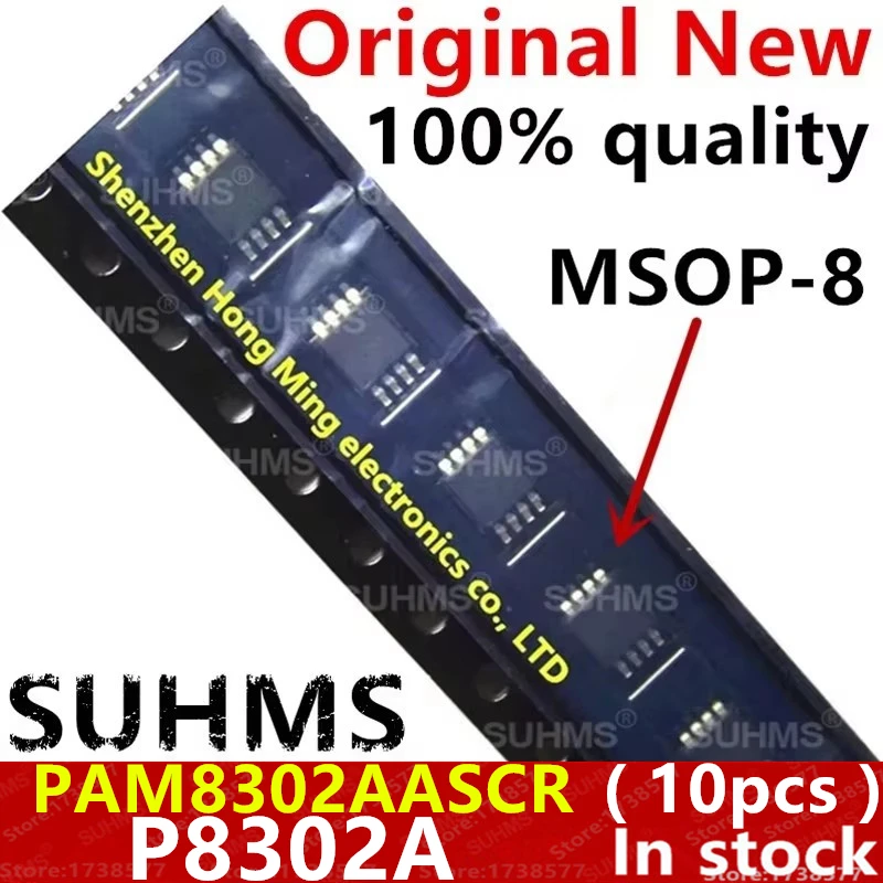 (10piece)100% New PAM8302AASCR PAM8302A P8302A msop-8
