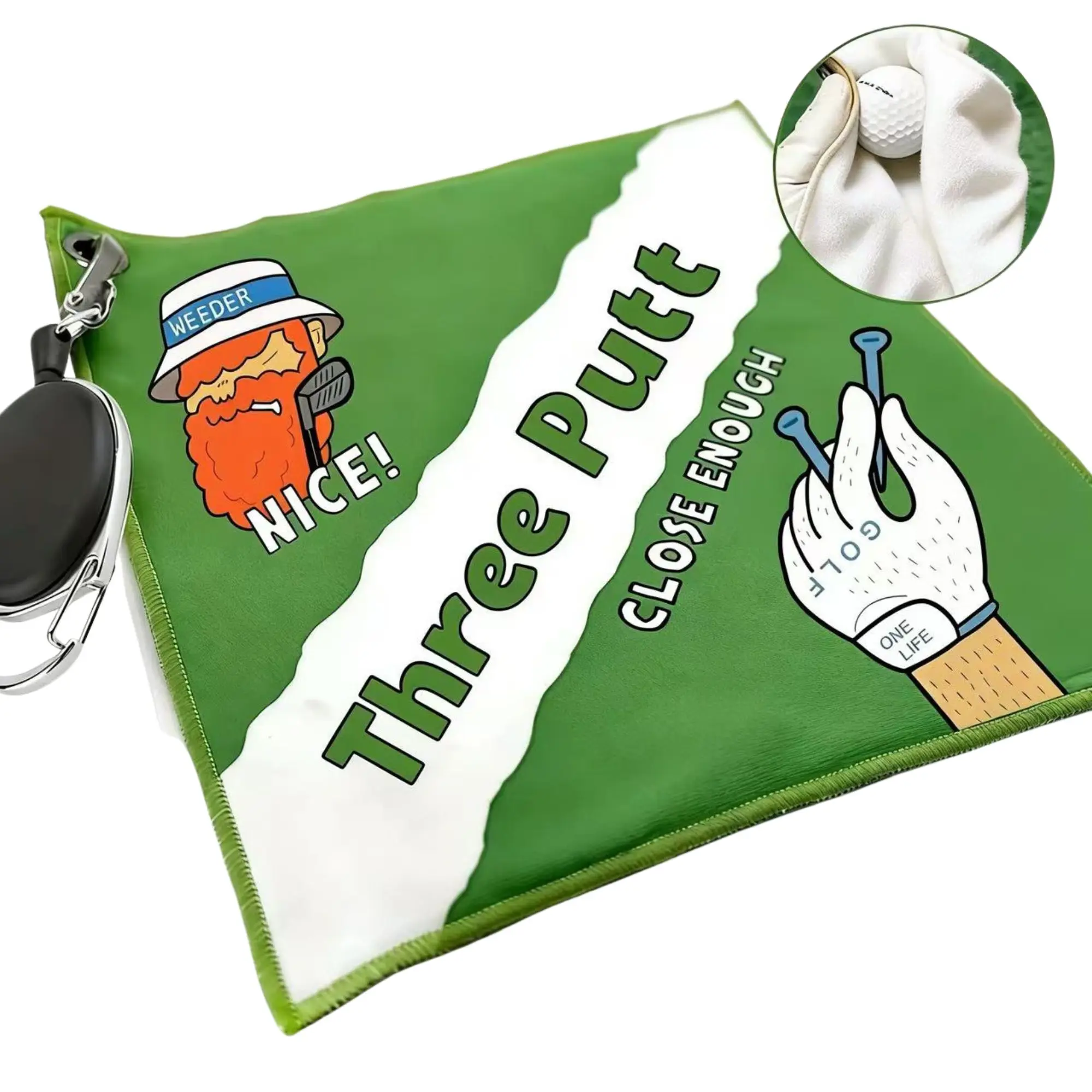 High-Quality Golf Towel, Stylish And Unique, Double-Layered And Durable, with a Retractable Hook, Quick-Drying, Super Absorbent - view 6