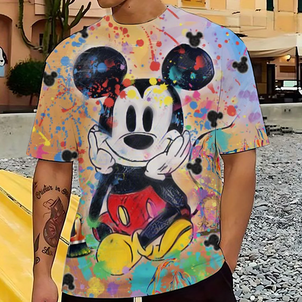 2024 Disney Tops Summer Mickey Mouse 3d Cartoon T-shirts Children Printing T Shirts Tees Casual Tshirts