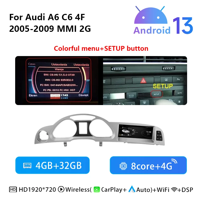 Uckazy 8.8 Inch Android 14 Car Stereo 7