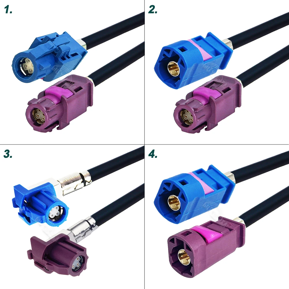 

RAL5005 Blue HSD 4Pin C Female to Code D Female Jack Connector High Speed Data HSD LVDS Cable 4Core 535 Line Wire Harness Custom