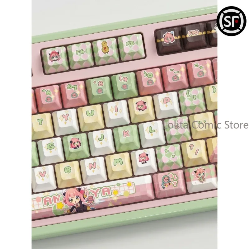 SPY×FAMILY Anya Forger Theme Cosplay Computer Keyboard Keycaps KBC Kforce Kawaii Ornaments High Quality Daily Ambitus view 2