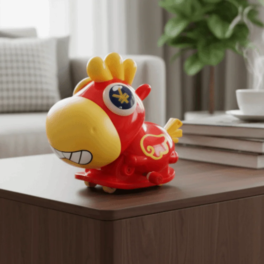 Aufziehbares Interaktives Tierpferd-Spielzeug mit Bewegung, Cartoon-Stil, Lustiges Aufziehmodell als Geschenk