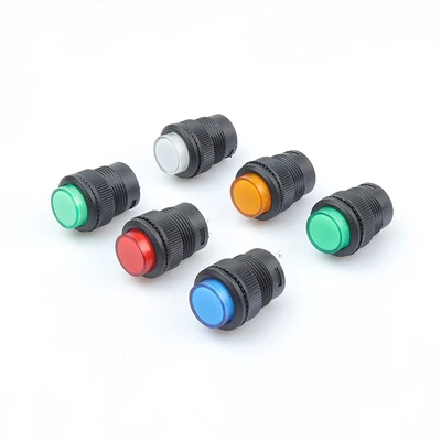5Pcs Self-lockin 16MM Latching/Momentary push Button Switch with 5Color LED lighting 2Pin or 4Pin R16-503/AD R16-503/BD