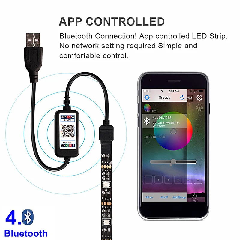 LED Streifen Licht Controller RGB APP Smart Bluetooth-kompatibel Musik Steuerung