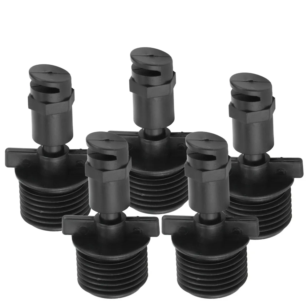 30PCS Durable G1/2 Male Thread Sprinkler Nozzle 180 Degree Black Fan Spray Nozzle PP Micro Sprinkler Head Greenhouse Humidifying