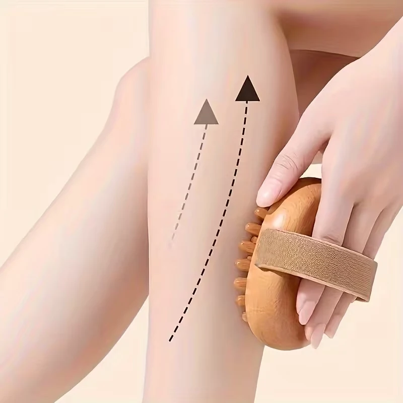 New Body Anti Cellulite Brush Soothing Essential Oil Spa Massage Hair Comb Leg Abdominal Massage Wooden Cushion Meridian Brush