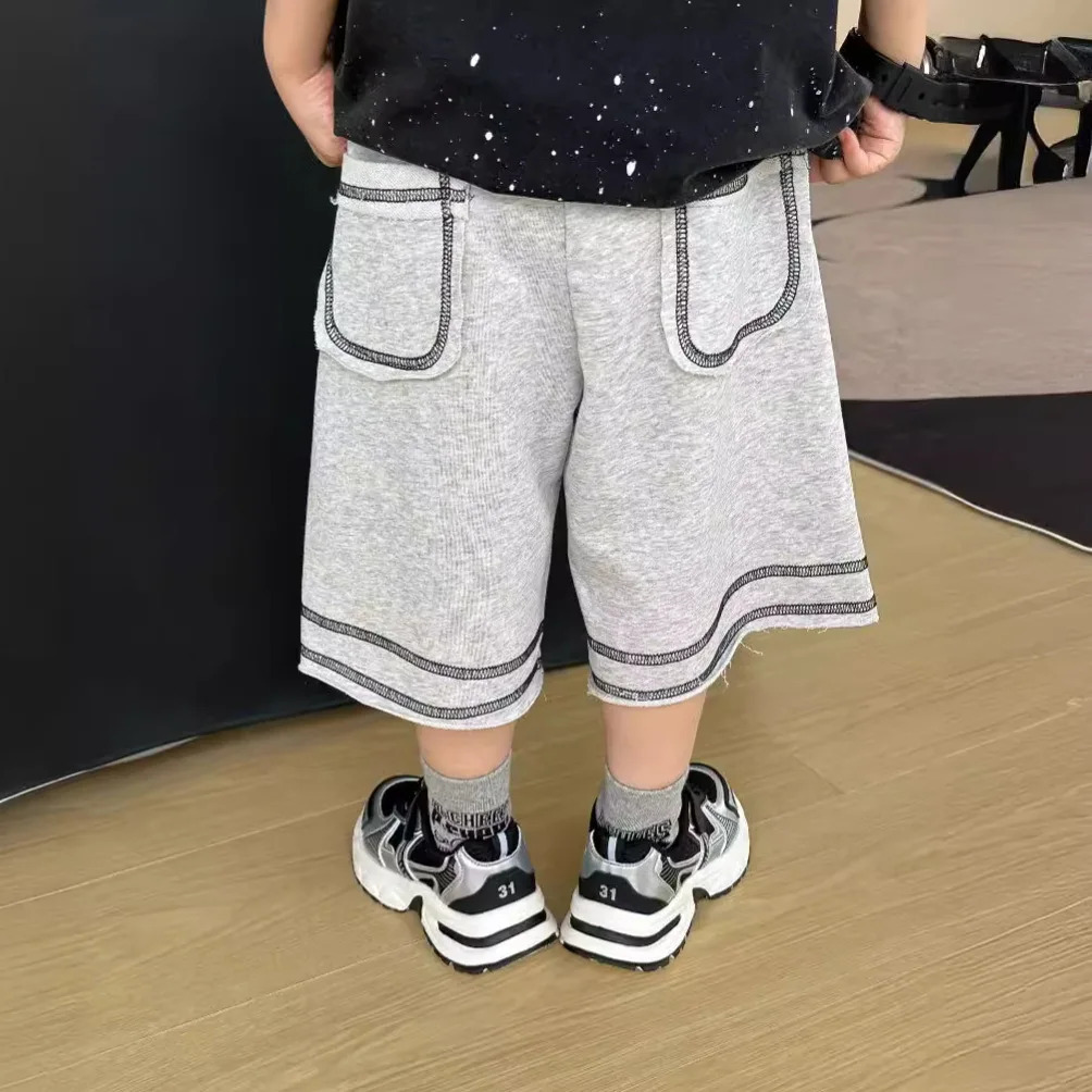 Summer Clothes Boys Thin Simple All-match Shorts 2024 Korean Style Casual Loose Children Clothing Kids Sports Knit Shorts