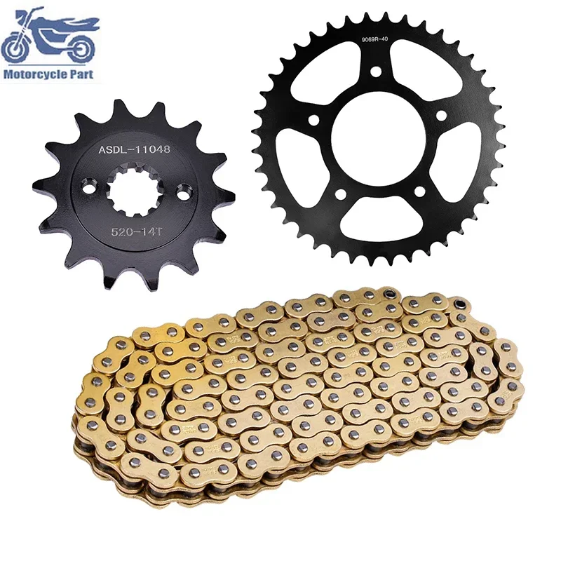 520 14T 40T Motorcycle Drive Chain Front Rear Sprocket Kit For CF MOTO CF250 NK250 CF250A CF250-BF 2017 2018 2019 2020 2021 2022