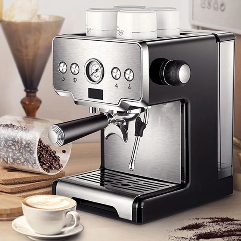 Máquina de café Espresso con bomba semiautomática para el hogar, cafetera italiana tipo capuchino con burbujas de leche, 15bar, CRM3605