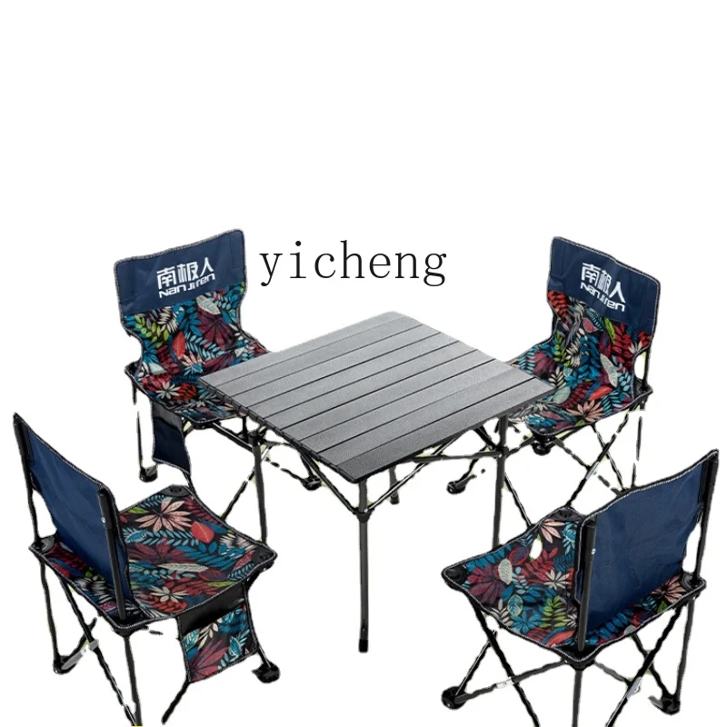 Zf Outdoor Folding Aluminum Alloy Egg Roll Table Portable Beach Camping Picnic Supplies Equipment