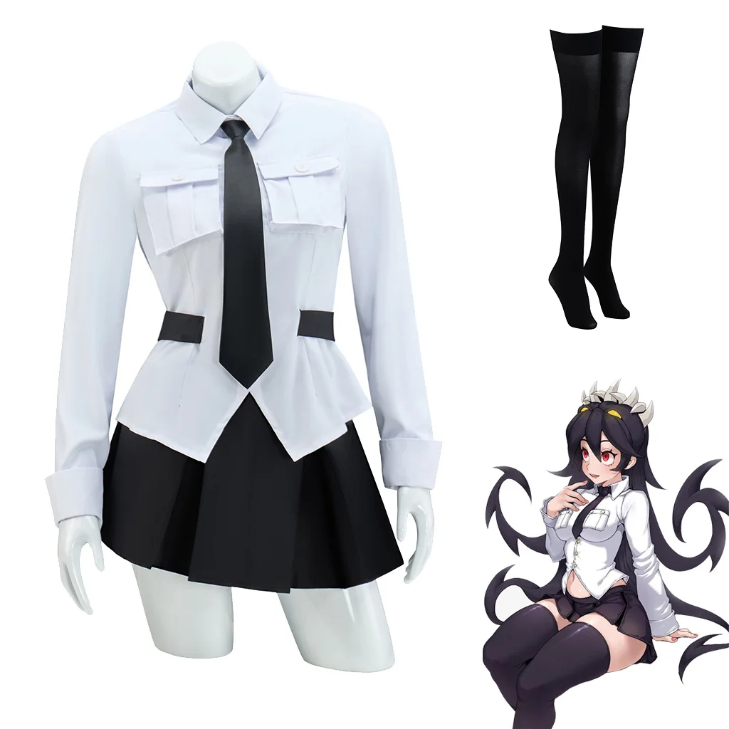 

Skullgirls Filia Medici Cosplay Costume Dress Filia Fancy School Uniform Dress With Socks Full Set Women Halloween Disguise Suit