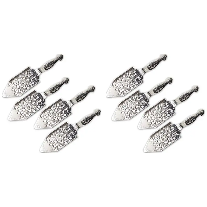 

BYBS-8PCS Stainless Steel Absinthe Spoons Vintage Wormwood Cocktail Bar Glass Cup Drinking Filter Hollowed Out Absinthe Spoon