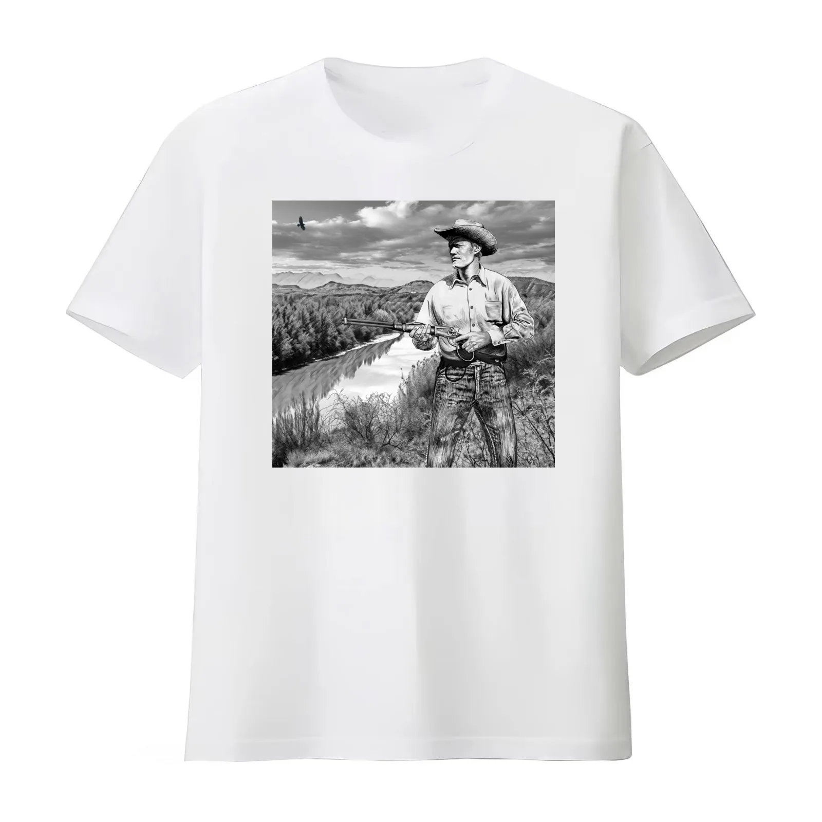 The Rifleman Chuck Connors T-Shirt Summer Casual Cotton Tee Oversized Streetwear Tops Vintage Graphic Print Unisex Men Women