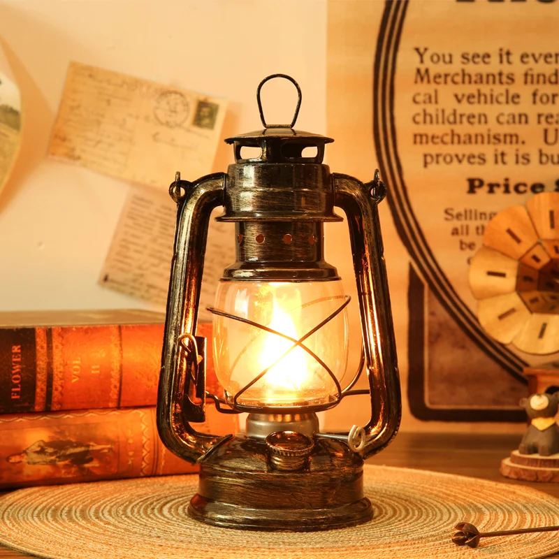 Vintage kerosene lamp decoration home porch horse lamp portable outdoor emergency camping lamp wedding decoration