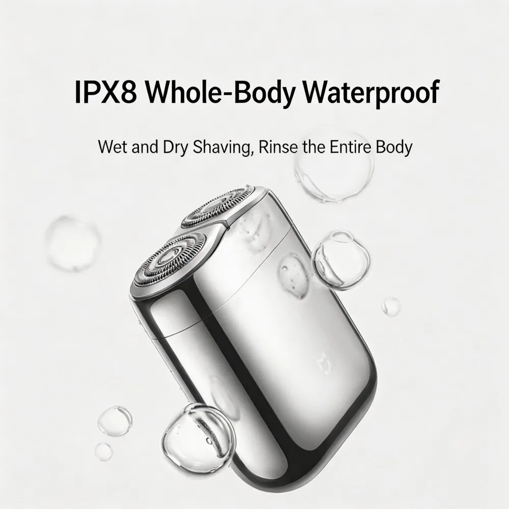 NEW MiJIA Portable Electric Shaver Pro Double Ring Ripple Blade Net   Stainless Steel Concave Blades  Smart Start-Stop Sensor view 3