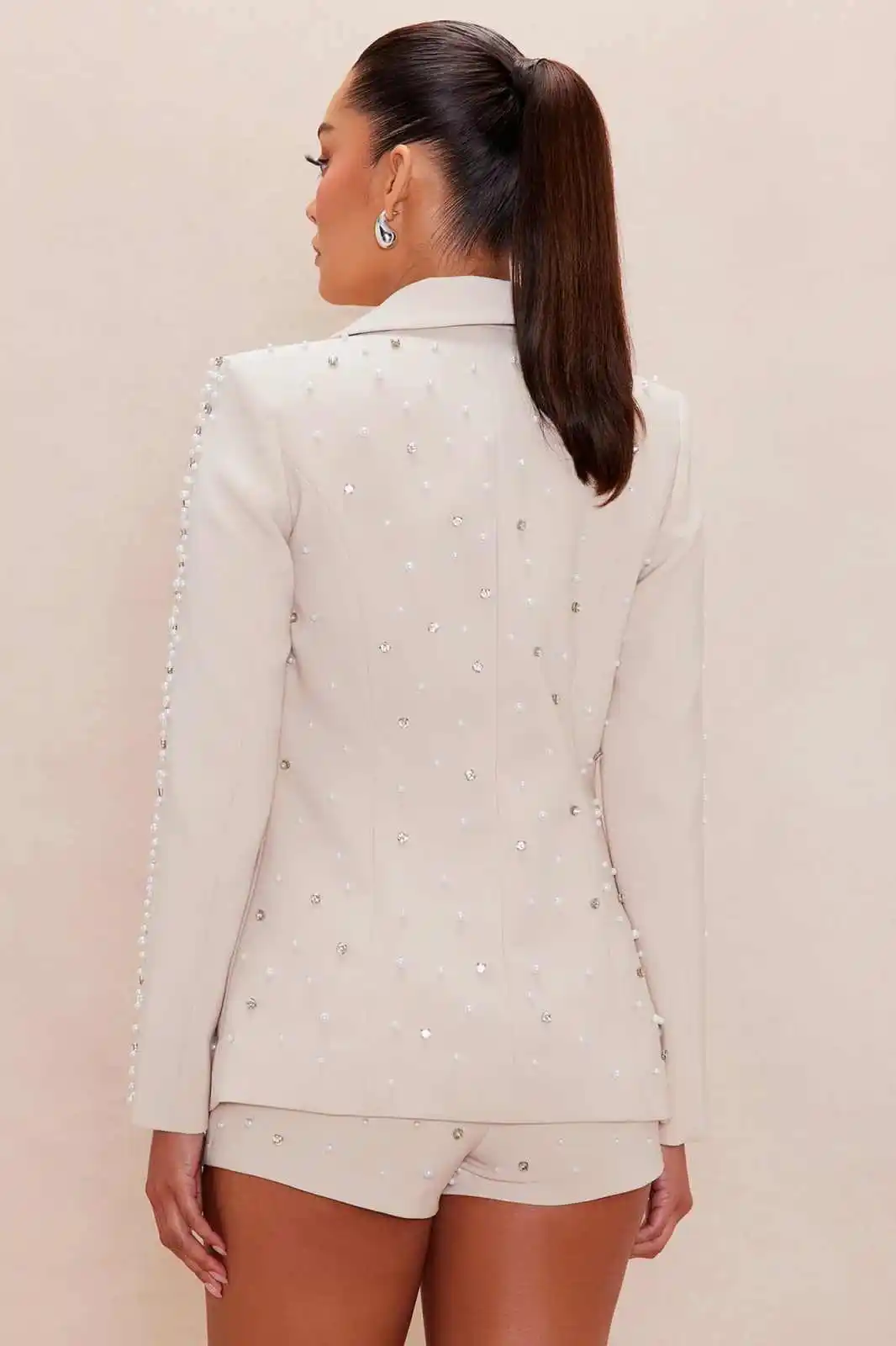 Red Carpet Show Women Blazer Pearls Beads Graduation Ceremony Attire Birthday Party Wear 2 Pieces Customized