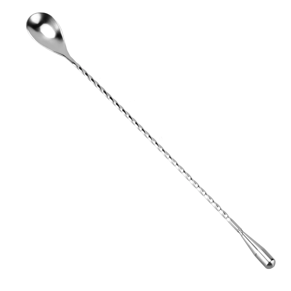 Stainless Steel Bar Spoon Long Handle Cocktail Mixing Spoon Twisted Drink Stirrer Tool for Wine Coffee Tea Beverage Mixing