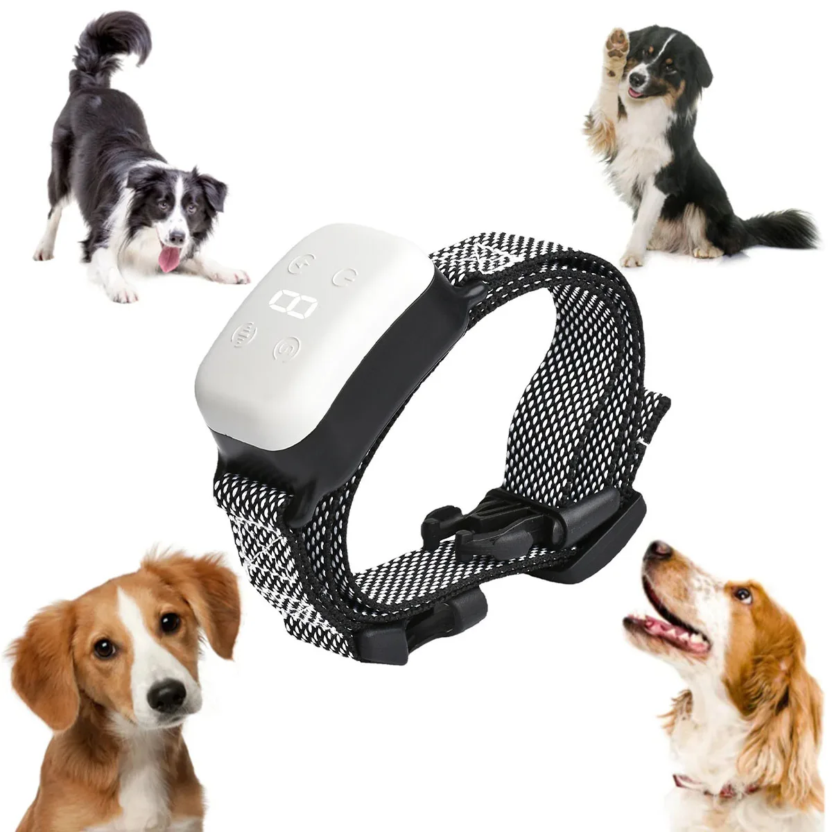 

Dog Bark Collar, Dog Training Collar Rechargeable E-Collar Anti Barking Collar for Large Dog, Medium Dog, Small Dog, 8-120 Lbs