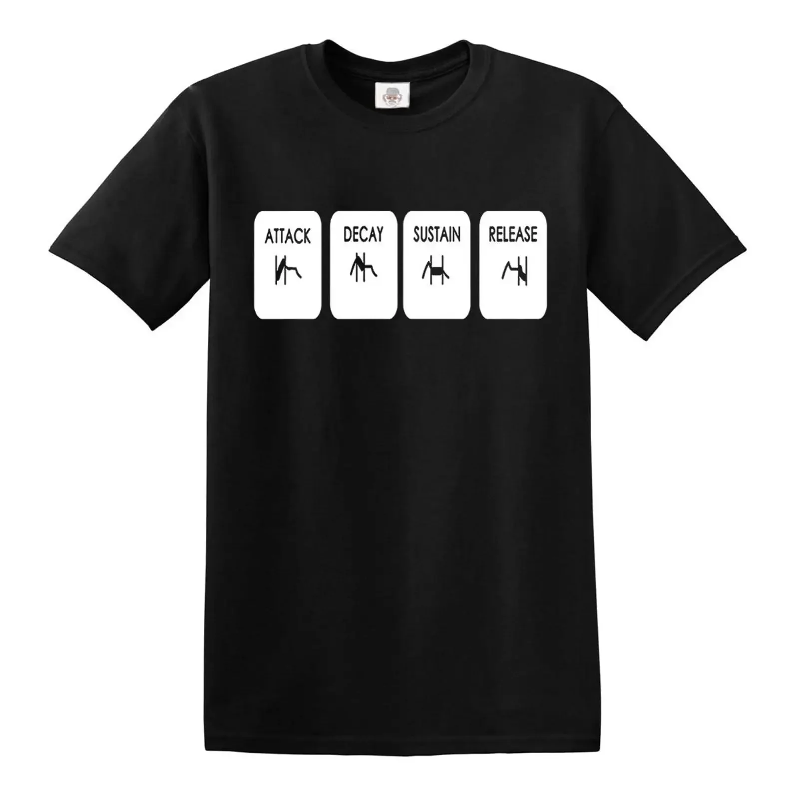 ADSR T Shirt Herren Synthesizer Moog Roland Musikproduzent Ableton Top vintage Washed Stylish designer clothes Slightly