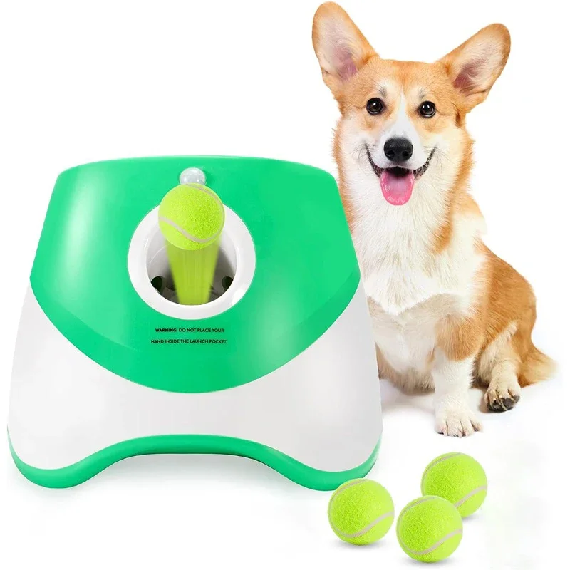 

Automatic Throwing Machine Catapult for Dog Pet Toys Tennis Launcher Pet Ball Throw Device 3/6/9m Section + 3 Balls Dog Training