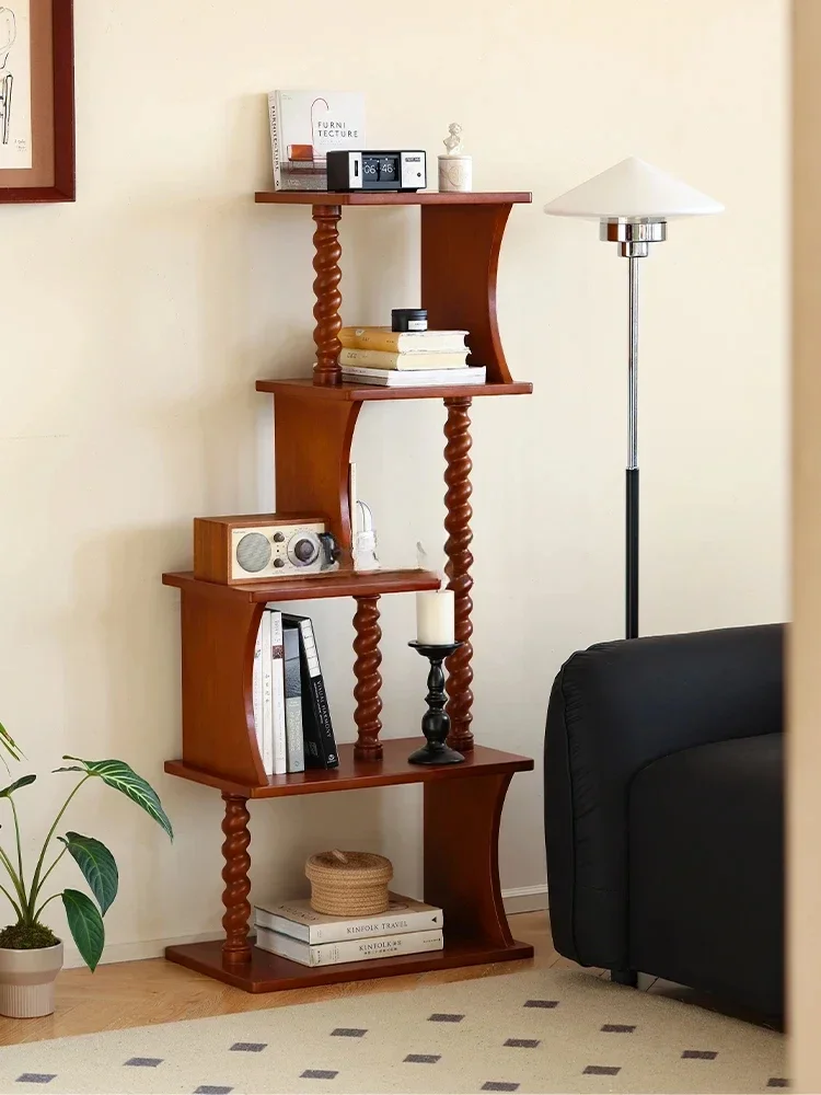 Solid Wood Storage Rack Small Apartment Living Room Home Multi-Layer Storage Rack