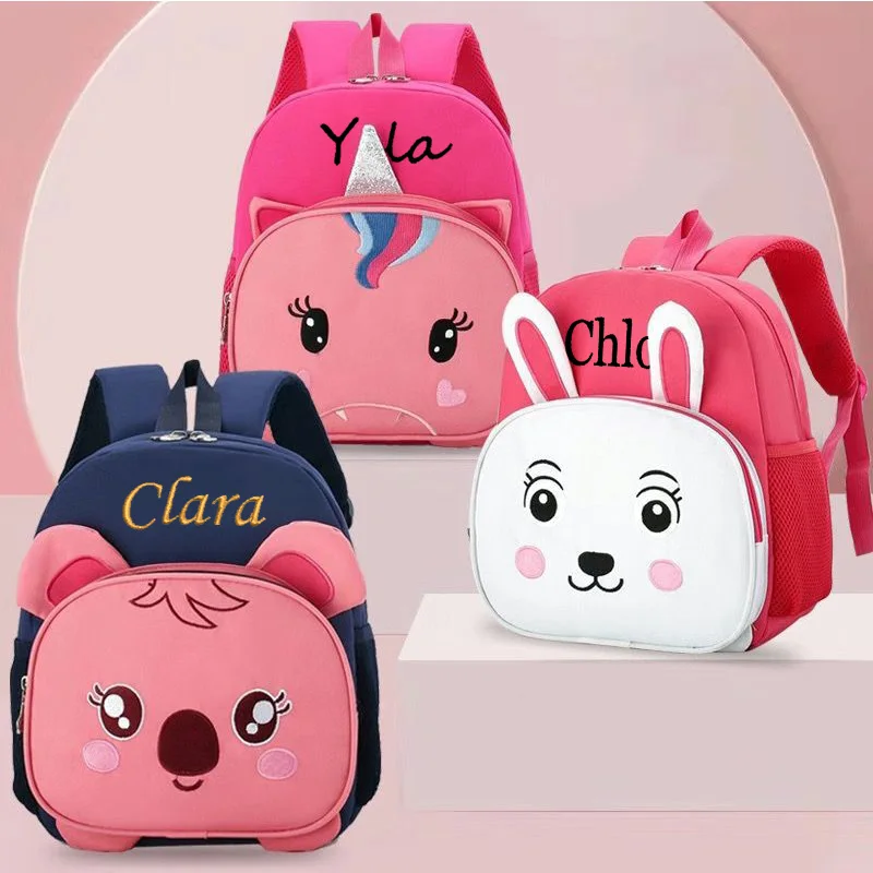 Saco de livro personalizado infantil dos desenhos animados, animal bonito, temporada de abertura, jardim de infância meninos e meninas mochila, presente