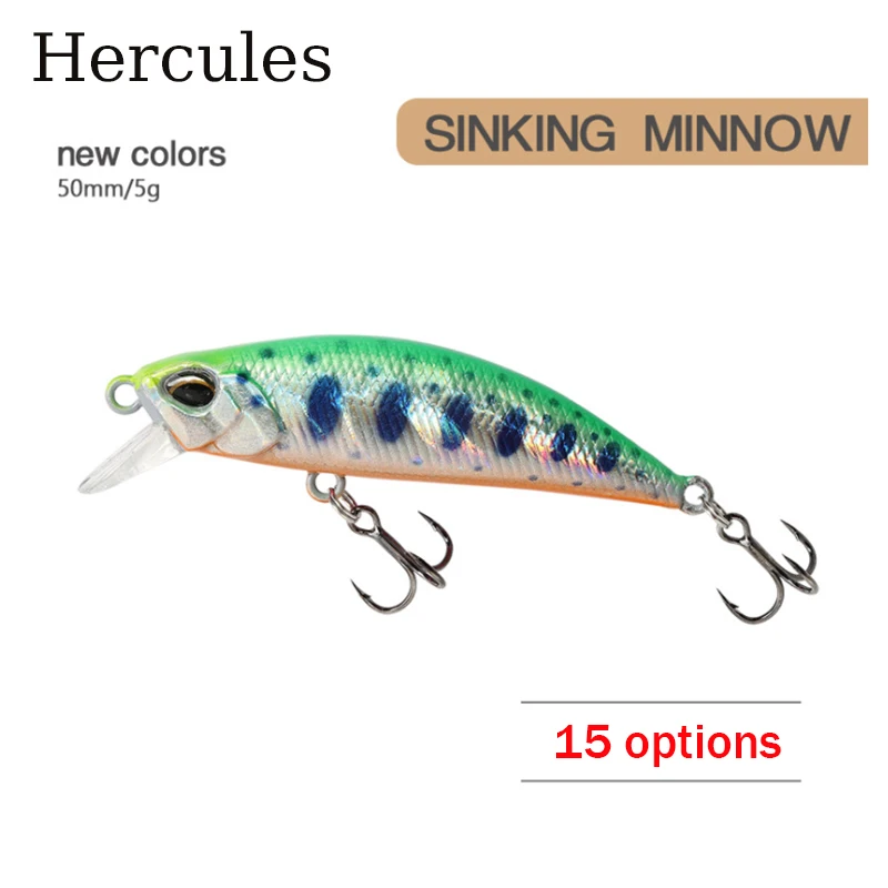 5cm 5g 15Colors Sinking Minnow Wobblers Fishing Lures Trout Artificial Hard Bait Jerkbait Crankbait Bass Fishing Gear M45