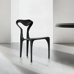 Italian minimalist solid wood dining chair designer special-shaped home dining table and chair artistic chair