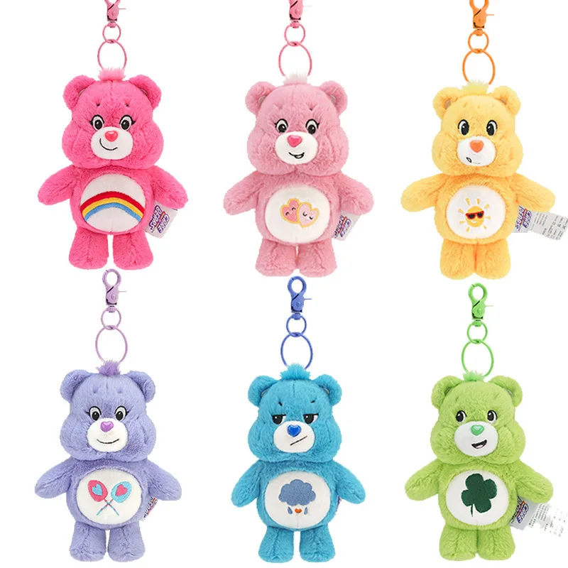 

Sanrio Plush Kawaii Carebears Rainbown Bear Plush Anime Hobby Toy Keychain Bag Pendant with Sound Dolls Christmas Birthday Gifts