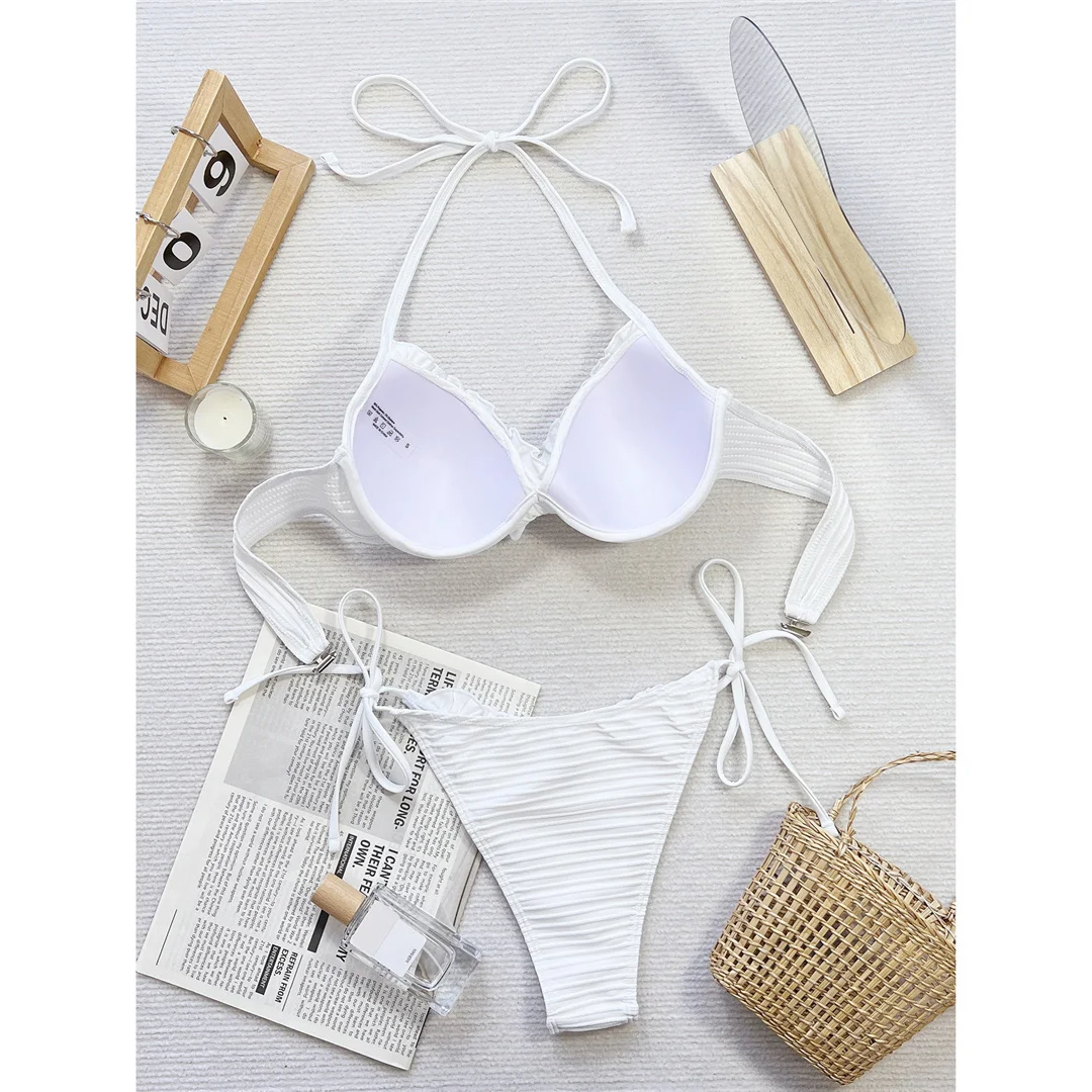 Neuer Neckholder-Bikini mit Rüschen und Bügel-BH, zweiteiliger Badeanzug für Damen, Badebekleidung, Badeanzug, Badebekleidung, Badeanzug, Schwimmbekleidung V5837 – Detail 11