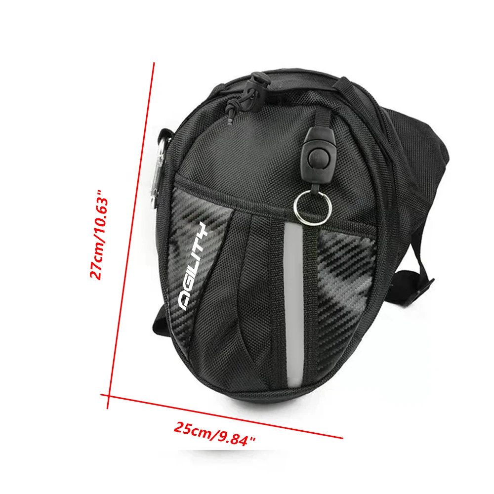Motorcycle Leg Bag for KYMCO Agility 50/125/150/200 RS/City/S Carbon Hard Shell Waterproof Thigh Pack, Drop Leg Pouch for Riding view 5