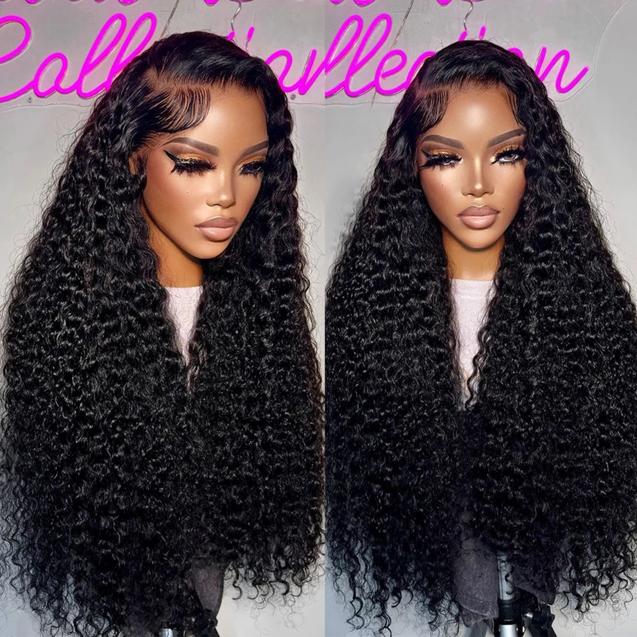 30inch Kinky Curly 13x4 Lace Front Human Hair Wigs For Women Brazilian HD Lace Frontal Wig Deep Curly 4x4 Lace Closure Wigs Sale