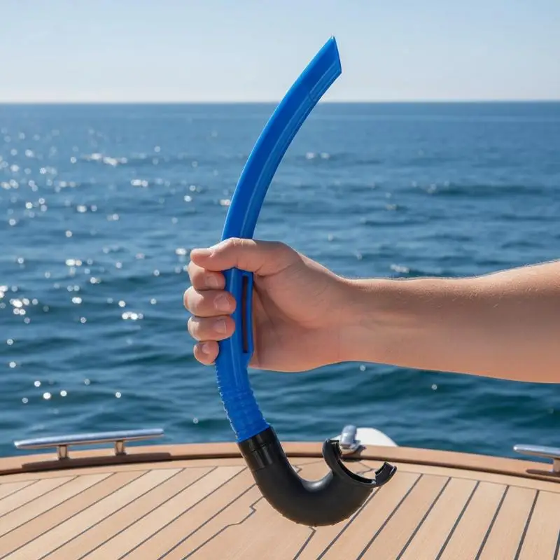 B*Adjustable Floating Snorkel Full Wet Adult Breathing Tube Freediving Training Tools PVC Snorkel Diving Breathing Tube Flexible
