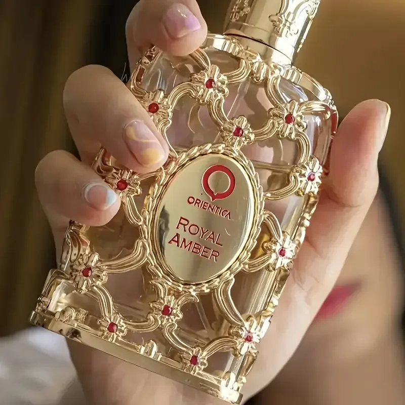 Orientica Royal Amber Rouge Oud Saffron للرجال والنساء أو دي رذاذ للجنسين زجاجة زجاجية محايدة كولونيا الورد رائحة تدوم طويلاً #5