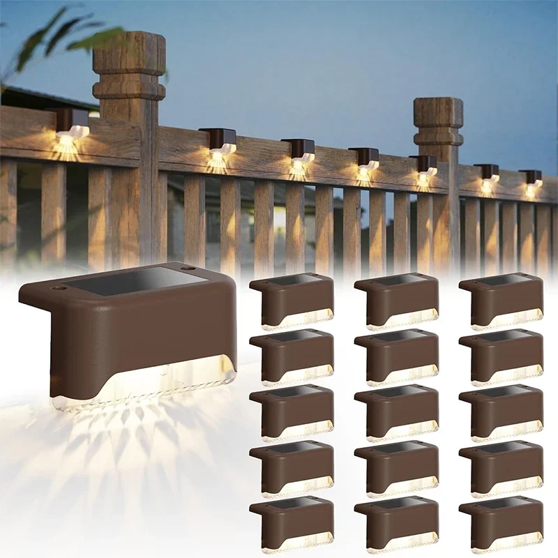 impermeavel led solar deck luzes luzes ao ar livre trilho escadas fence yard patio e caminho 16 pacote 01