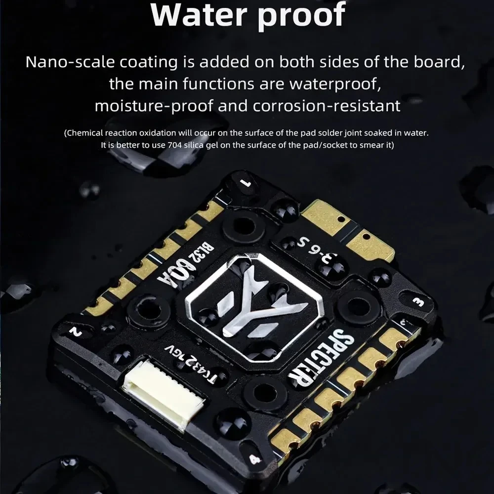 HGLRC SPECTER 60A 4-w-1 ESC - 3-6S BL32 128K CNC Radiator 20×20mm Wysoka Wydajność do Dronów Wyścigowych i Freestyle FPV