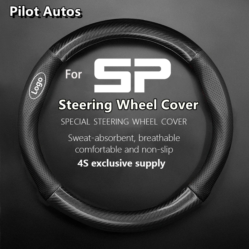 

For SP Steering Wheel Cover Genuine Leather Carbon Fiber Summer Winter Women Man