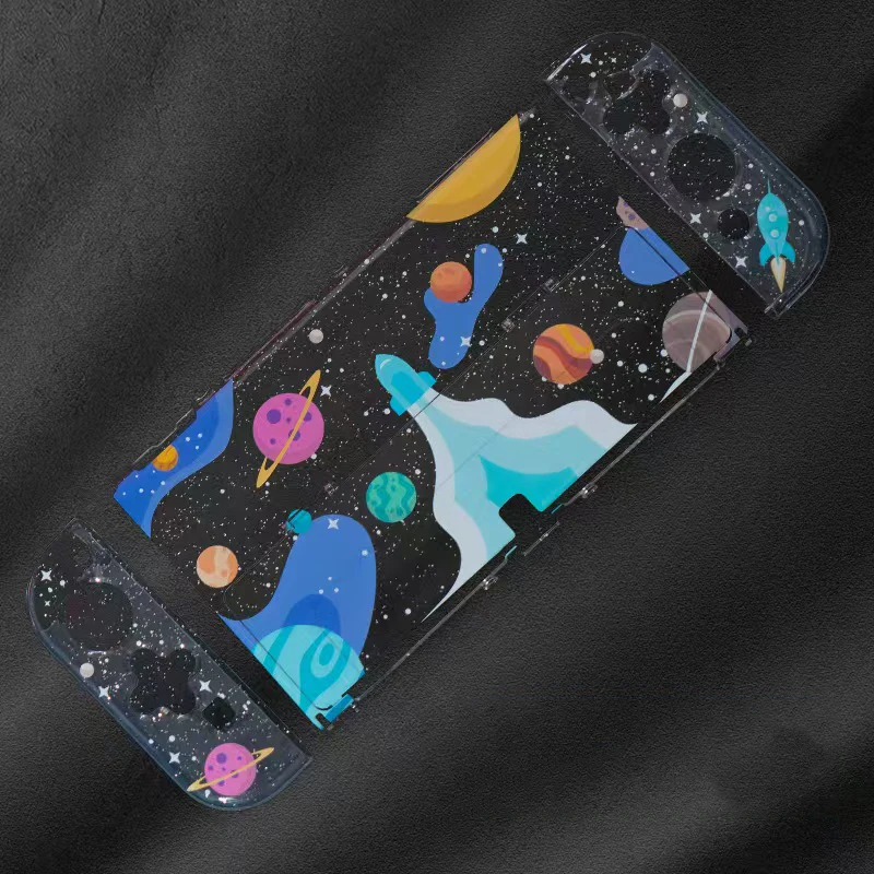 Sakura Glitter Transparent Clear Protective Hard Shell Case Cover Skin for Nintend Switch Oled Accessories Dockable Case