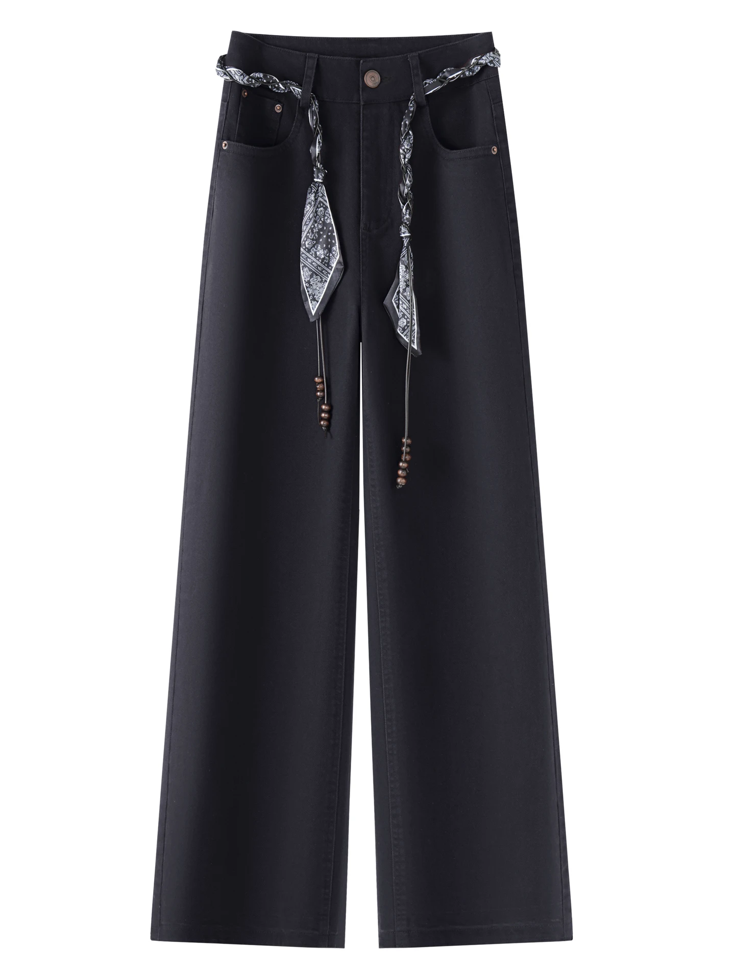 Pantaloni da donna nuovi primaverili e autunnali, jeans slim fit a gamba dritta a vita alta, pantaloni casual da pendolarismo