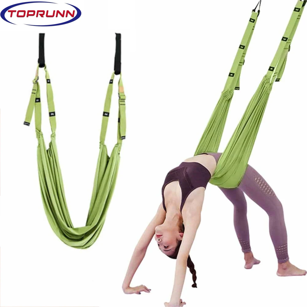 Adjustable Aerial Yoga Strap Hammock Swing Stretching Anti-gravity Inversion Exercises Multilayer Belt Yoga Flexibility Trainer