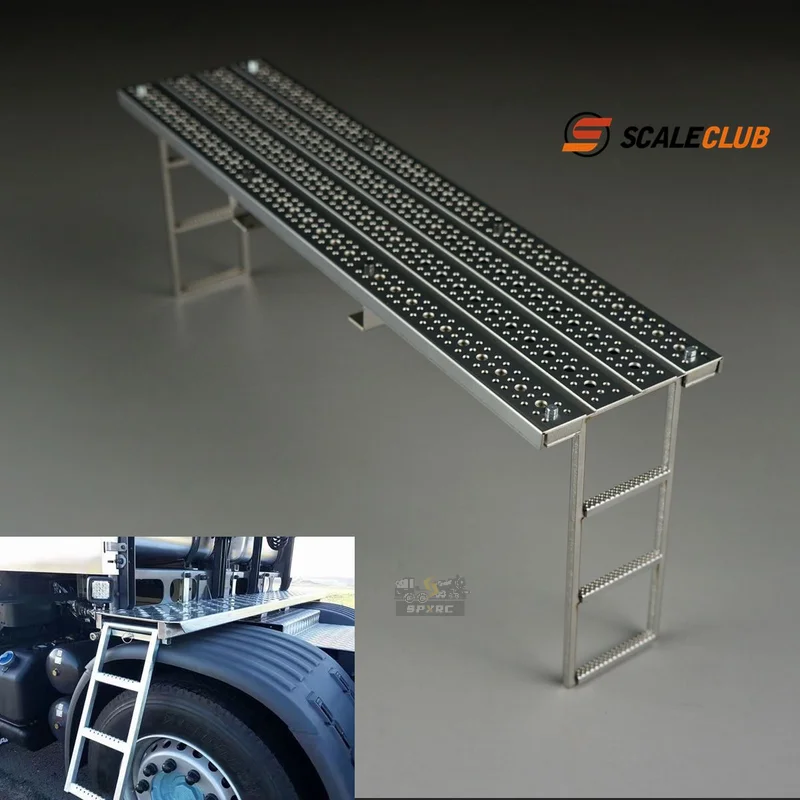 Scaleclub modelo 1:14 trator atualização viga de metal plataforma de trabalho telescópica escada piso para tamiya lesu rc caminhão reboque