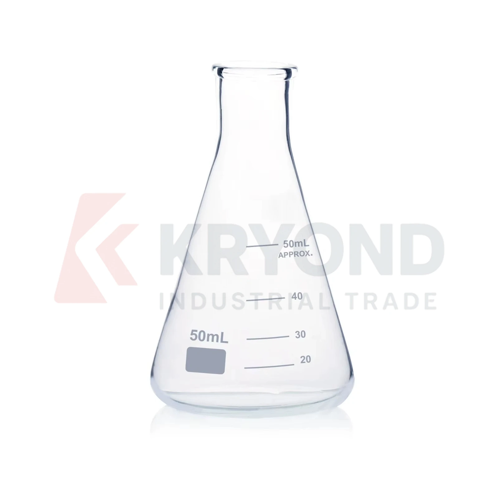 50ml–1000ml Thin Neck Triangular Flask with Graduated Marks, High Borosilicate Glass, Pouring Mouth