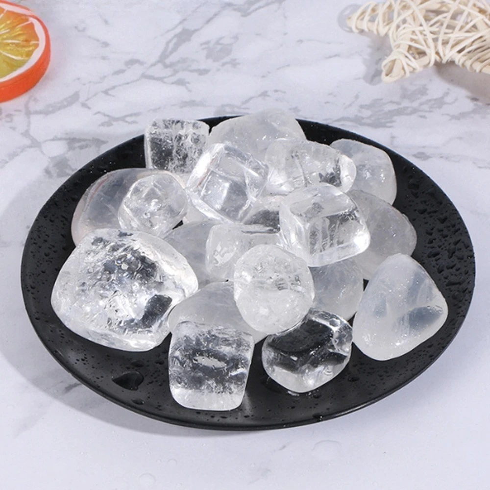 Irregular Natural Clear Quartz Tumble Stones Polished Reiki Healing Crystal Chakra Balancing Fish Tank Garden Decoration