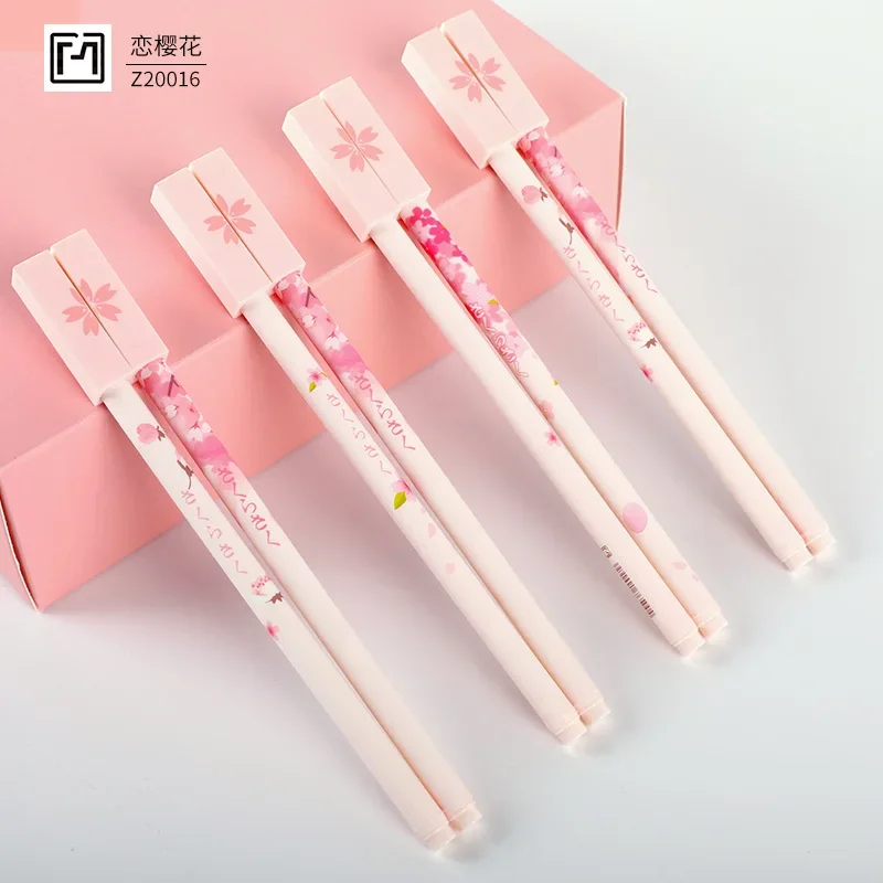 

16pcs Cute cartoon modeling neutral pen student stationery office supplies black water-based pen silicone pen